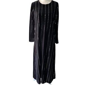 Jameel Velvet Mirrored Maxi Dress Womens Size Small S Long Sleeve Black NWT New